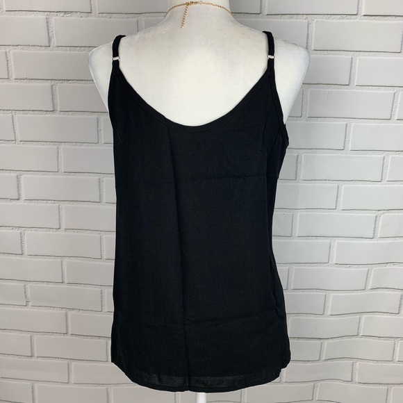 🔥SIMPLE CHIC🔥BLACK BUTTON-UP CAMISOLE TANK TOP MEDIUM/LARGE NWT - Picture 6 of 6